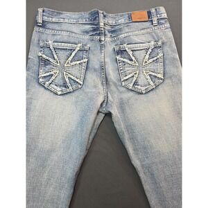 Flypaper Jeans Men's 36x30 Bootcut Cross Pockets Distressed